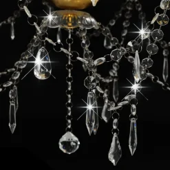 vidaXL Lámpara de araña con 2 capas 15 bombillas E14 Dorado Discount