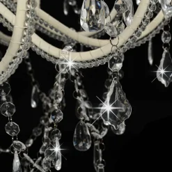 vidaXL Lámpara de araña con cuentas 12 bombillas E14 Blanco Online
