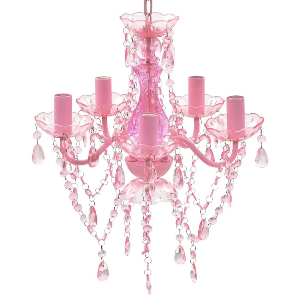 vidaXL Iluminación-Lámpara de araña de cristal 5 bombillas