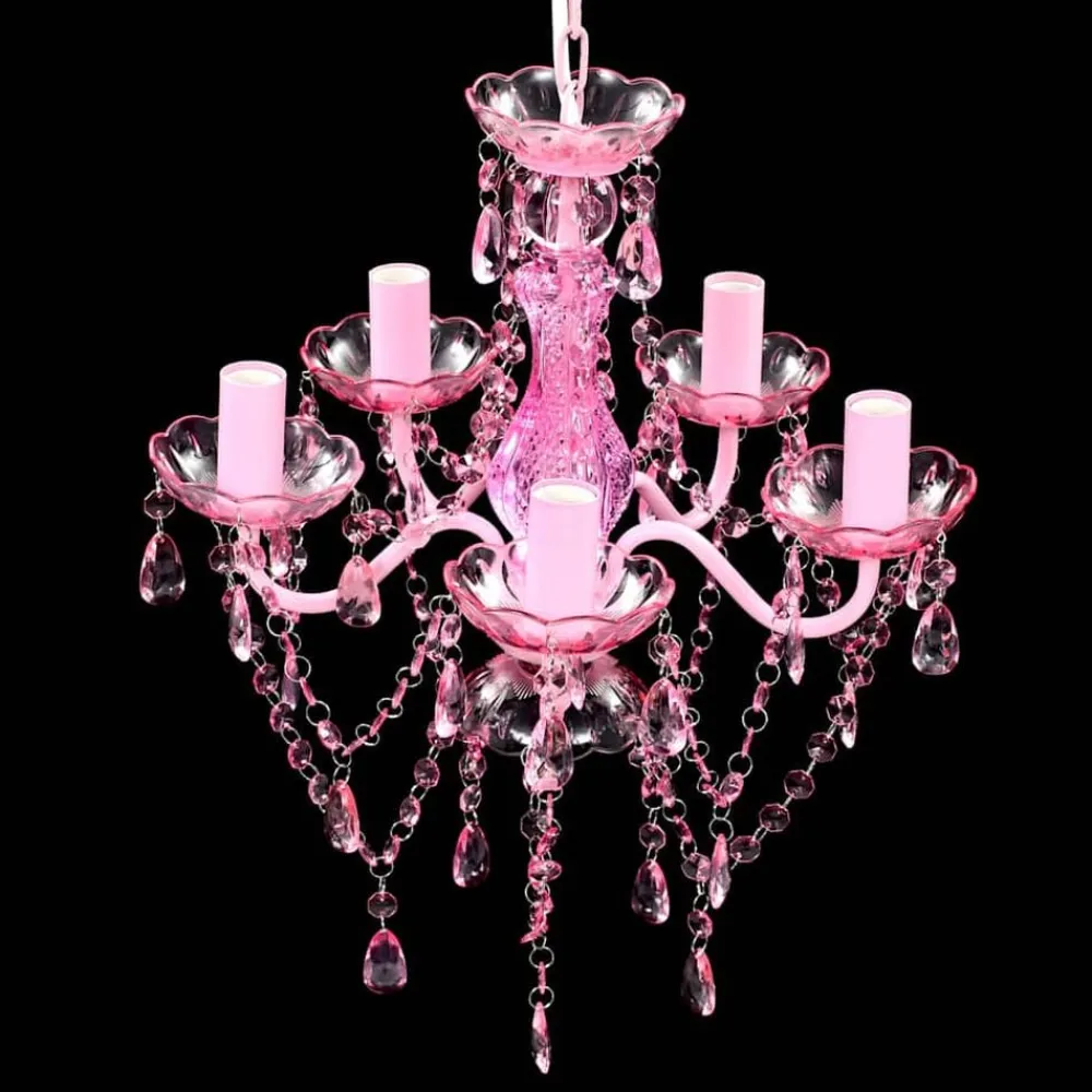 vidaXL Iluminación-Lámpara de araña de cristal 5 bombillas