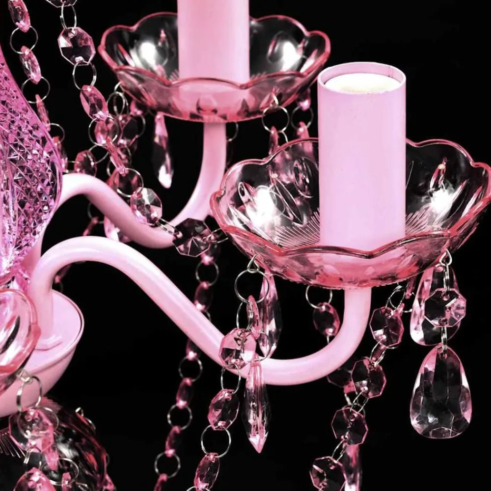 vidaXL Iluminación-Lámpara de araña de cristal 5 bombillas