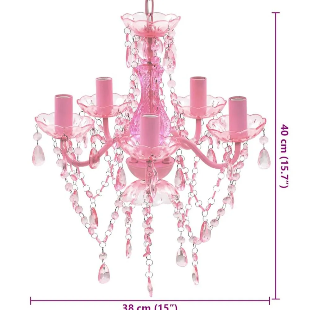 vidaXL Iluminación-Lámpara de araña de cristal 5 bombillas