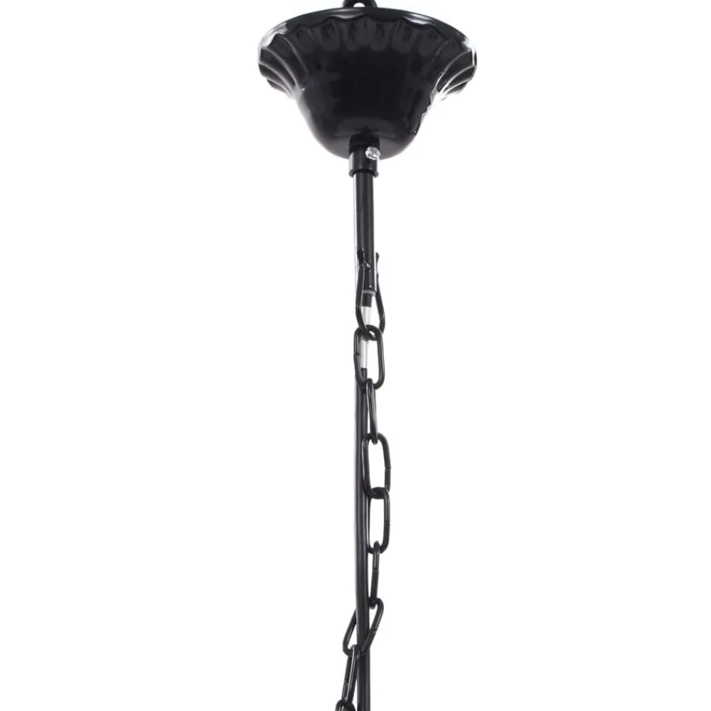 vidaXL Iluminación-Lámpara de araña de cristal 5 bombillas negra