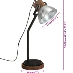 vidaXL Lámpara de escritorio vintage 25 W E27 18x18x60 cm Plateado