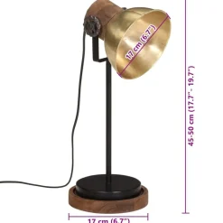 vidaXL Iluminación-Lámpara de escritorio latón vintage 25 W E27 17x17x50 cm