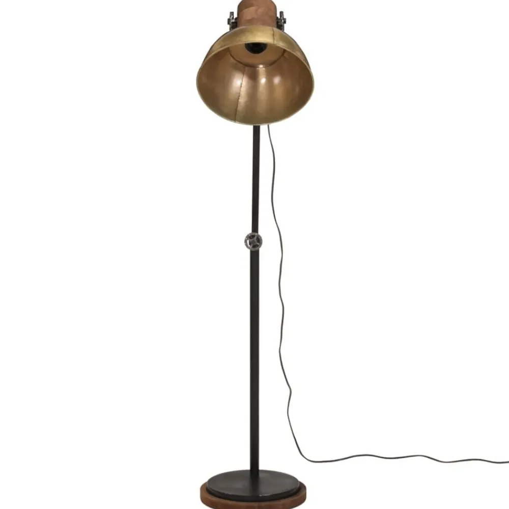 vidaXL Iluminación-Lámpara de escritorio latón vintage 25 W E27 30x30x100-150 cm