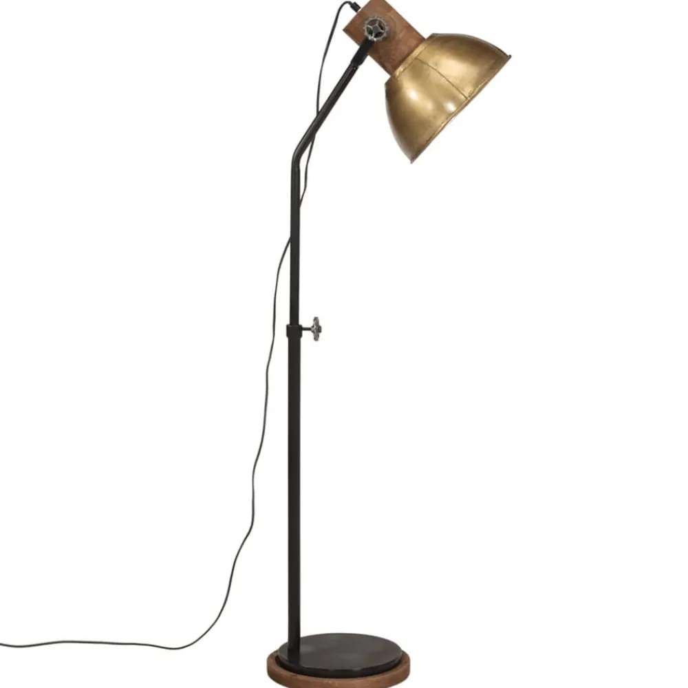 vidaXL Iluminación-Lámpara de escritorio latón vintage 25 W E27 30x30x100-150 cm