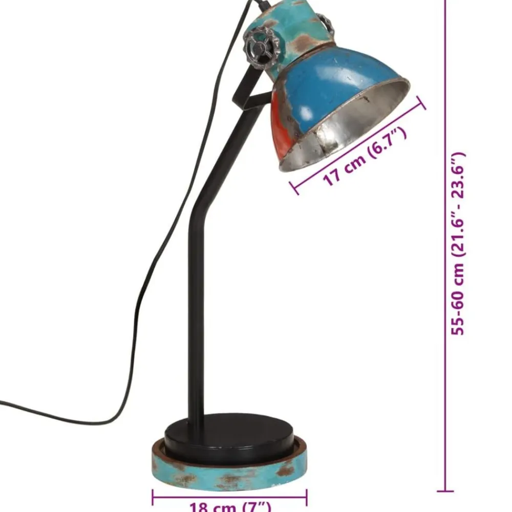 vidaXL Iluminación-Lámpara de escritorio de colores 25 W E27 18x18x60 cm