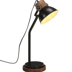 vidaXL Lámpara de escritorio negra 25 W E27 18x18x60 cm Negro
