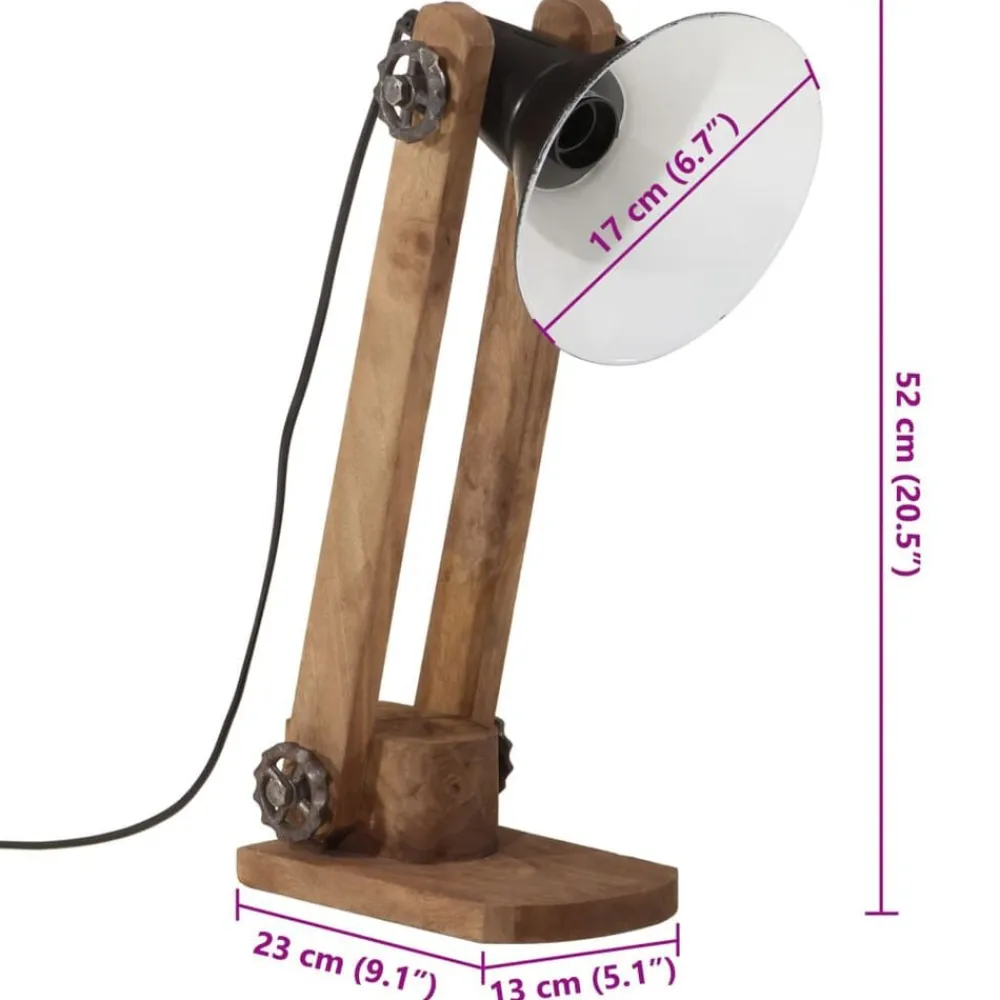 vidaXL Iluminación-Lámpara de escritorio negra 25 W E27 23x13x52 cm