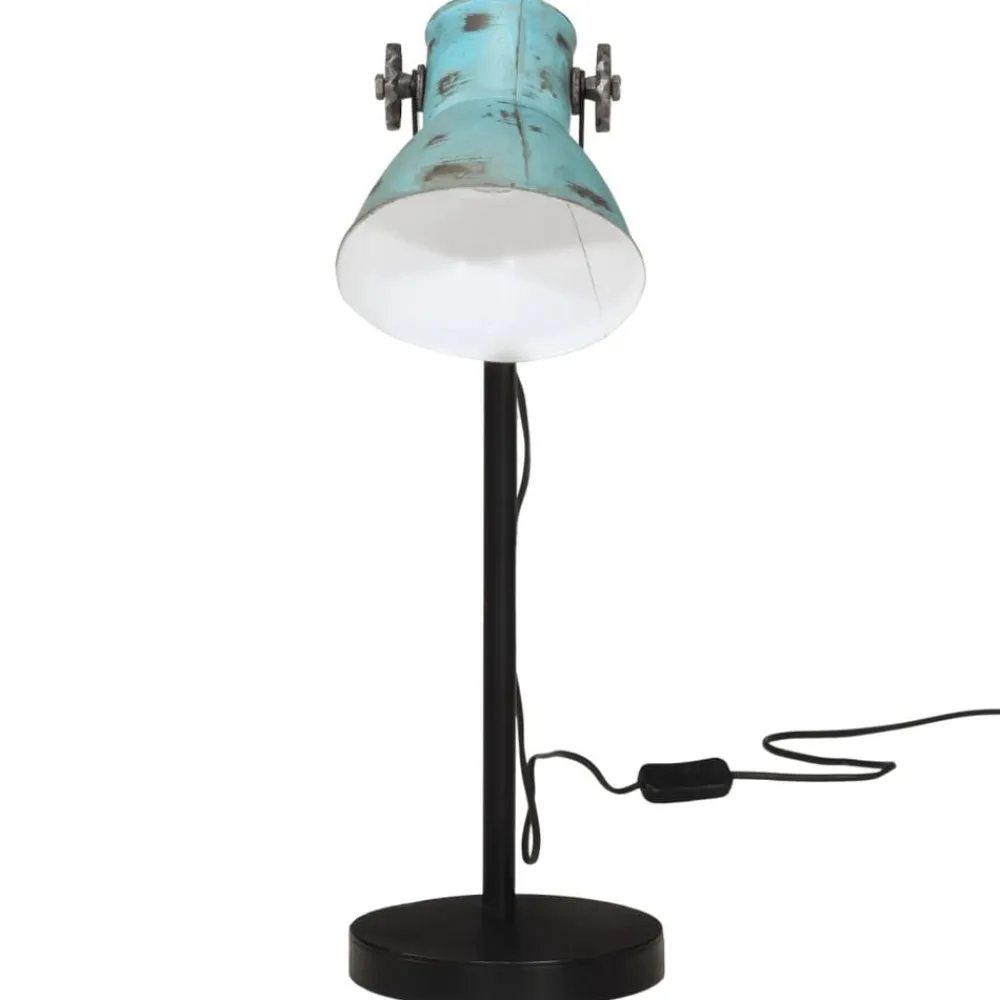 vidaXL Lámpara de escritorio desgastado 25 W E27 17x17x60 cm Azul Online