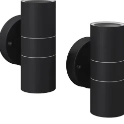 vidaXL Iluminación-Lámpara de exterior 2 uds acero ascendente/descendente