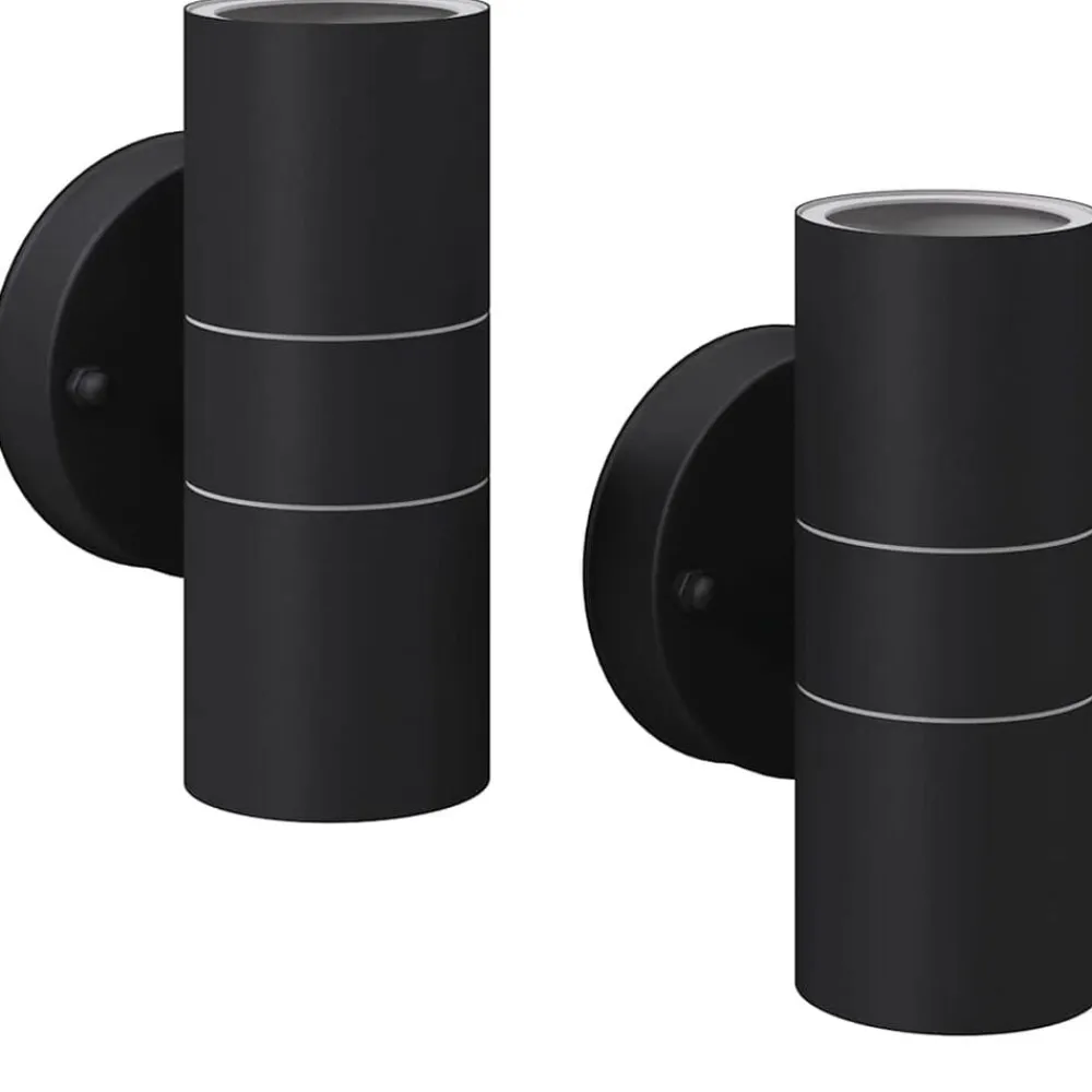 vidaXL Iluminación-Lámpara de exterior 2 uds acero ascendente/descendente