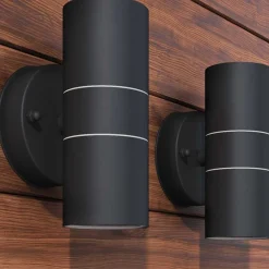 vidaXL Iluminación-Lámpara de exterior 2 uds acero ascendente/descendente