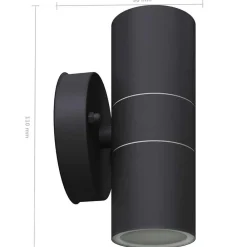 vidaXL Iluminación-Lámpara de exterior 2 uds acero ascendente/descendente