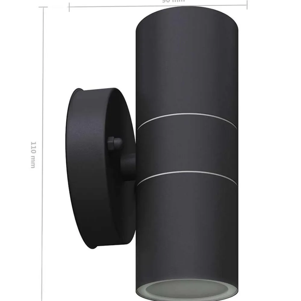 vidaXL Iluminación-Lámpara de exterior 2 uds acero ascendente/descendente