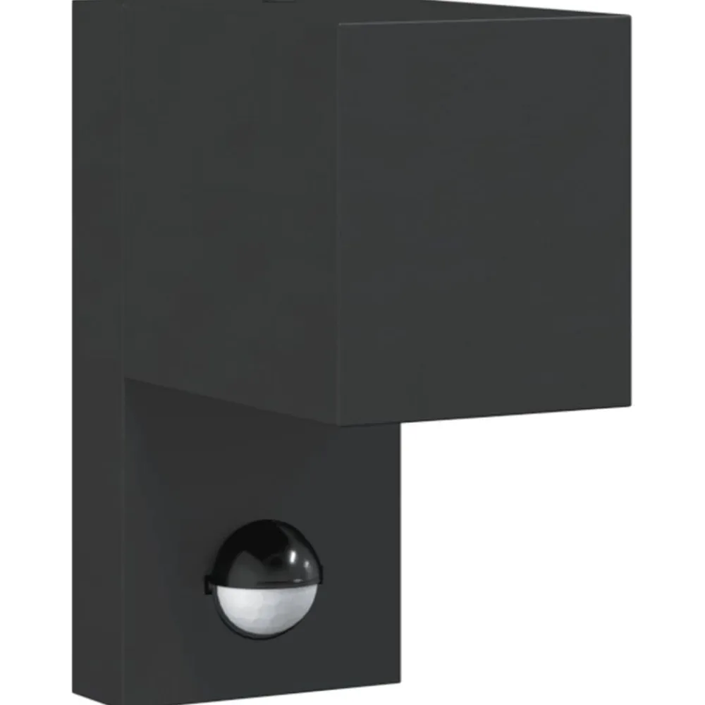 vidaXL Lámpara de exterior con sensor aluminio fundido a presión negro Clearance