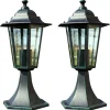 vidaXL Iluminación-Lámpara de jardín 2 uds aluminio verde oscuro/negro