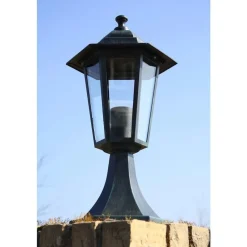 vidaXL Iluminación-Lámpara de jardín 2 uds aluminio verde oscuro/negro