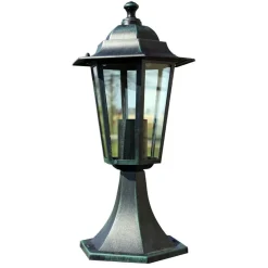 vidaXL Iluminación-Lámpara de jardín 2 uds aluminio verde oscuro/negro