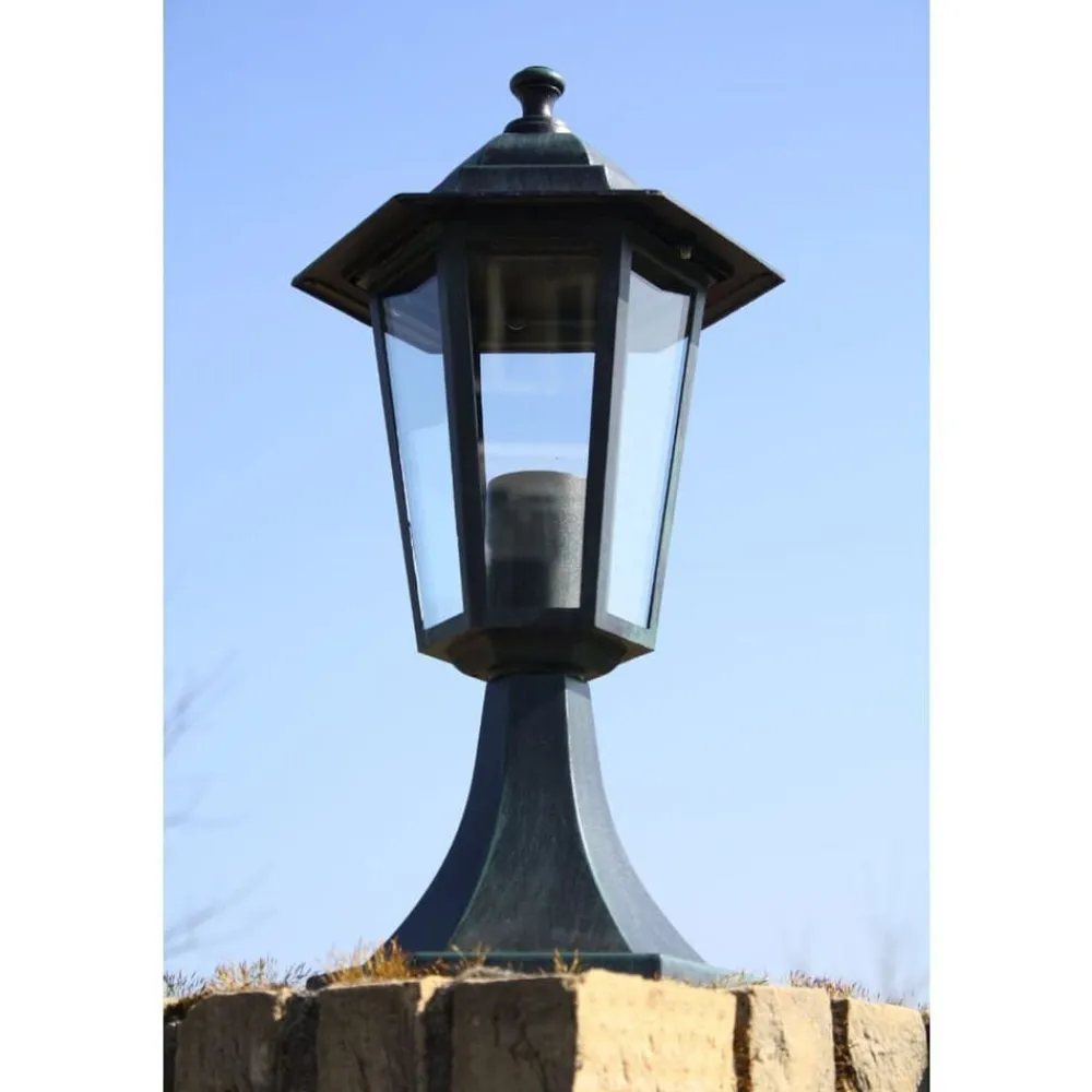 vidaXL Iluminación-Lámpara de jardín aluminio verde/negro