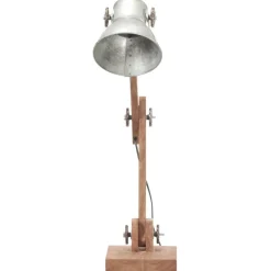 vidaXL Iluminación-Lámpara de mesa industrial plateada redonda 58x18x90 cm E27