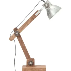 vidaXL Iluminación-Lámpara de mesa industrial plateada redonda 58x18x90 cm E27