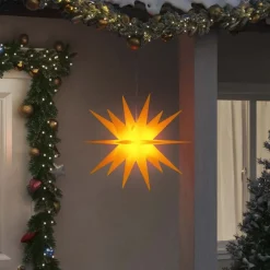 vidaXL Lámpara de Navidad con LED plegable amarilla 57 cm Amarillo Best