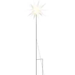 vidaXL Decoración-Lámpara de Navidad LED y estaca de tierra plegable blanca 57 cm