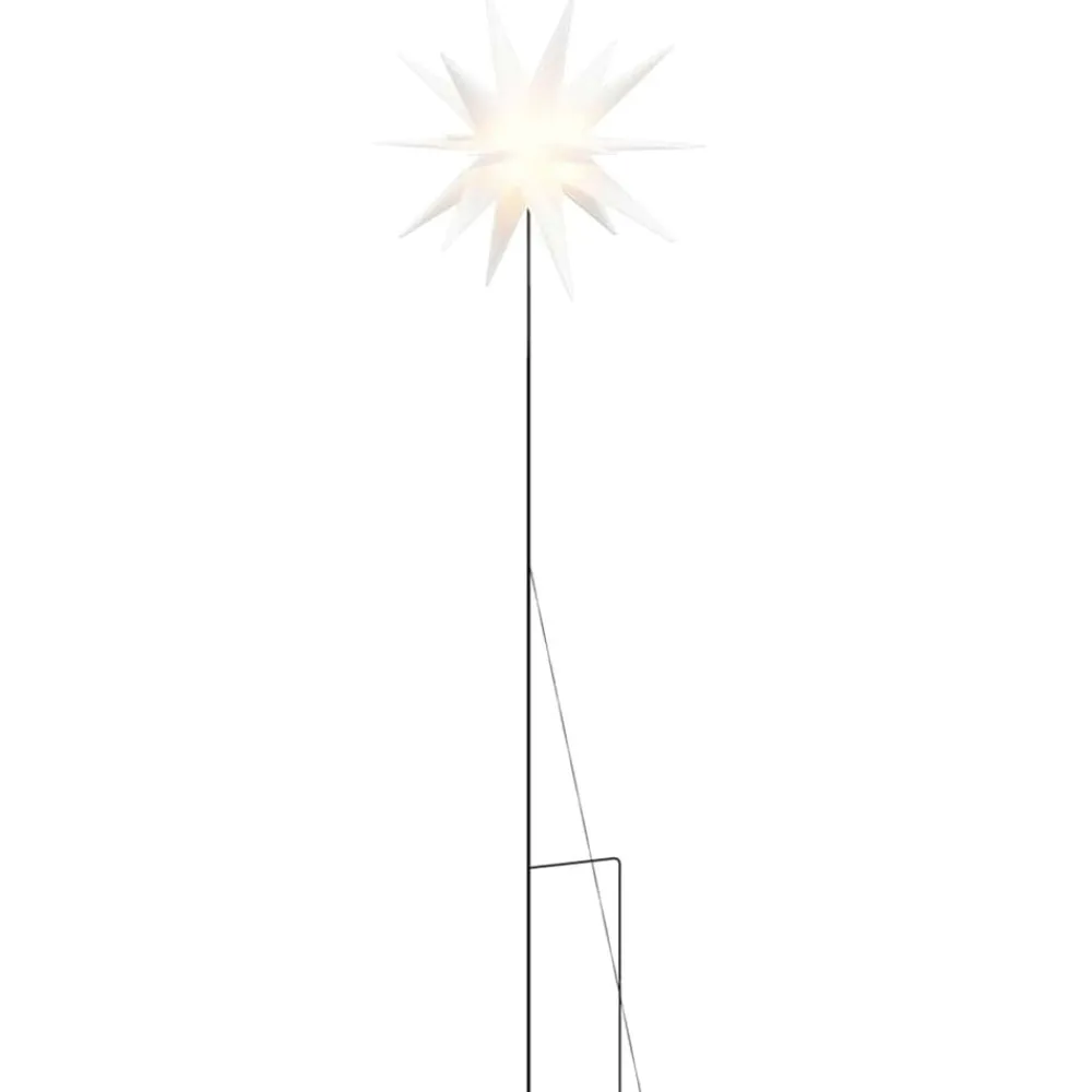vidaXL Decoración-Lámpara de Navidad LED y estaca de tierra plegable blanca 57 cm