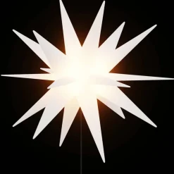 vidaXL Decoración-Lámpara de Navidad LED y estaca de tierra plegable blanca 57 cm