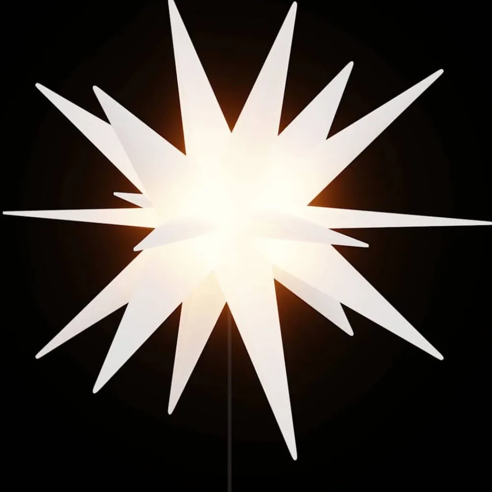vidaXL Decoración-Lámpara de Navidad LED y estaca de tierra plegable blanca 57 cm