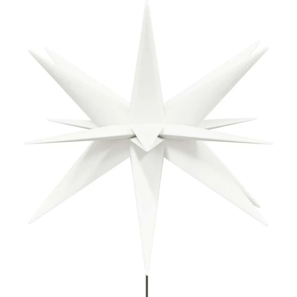 vidaXL Decoración-Lámpara de Navidad LED y estaca de tierra plegable blanca 57 cm