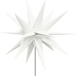 vidaXL Decoración-Lámpara de Navidad LED y estaca de tierra plegable blanca 57 cm