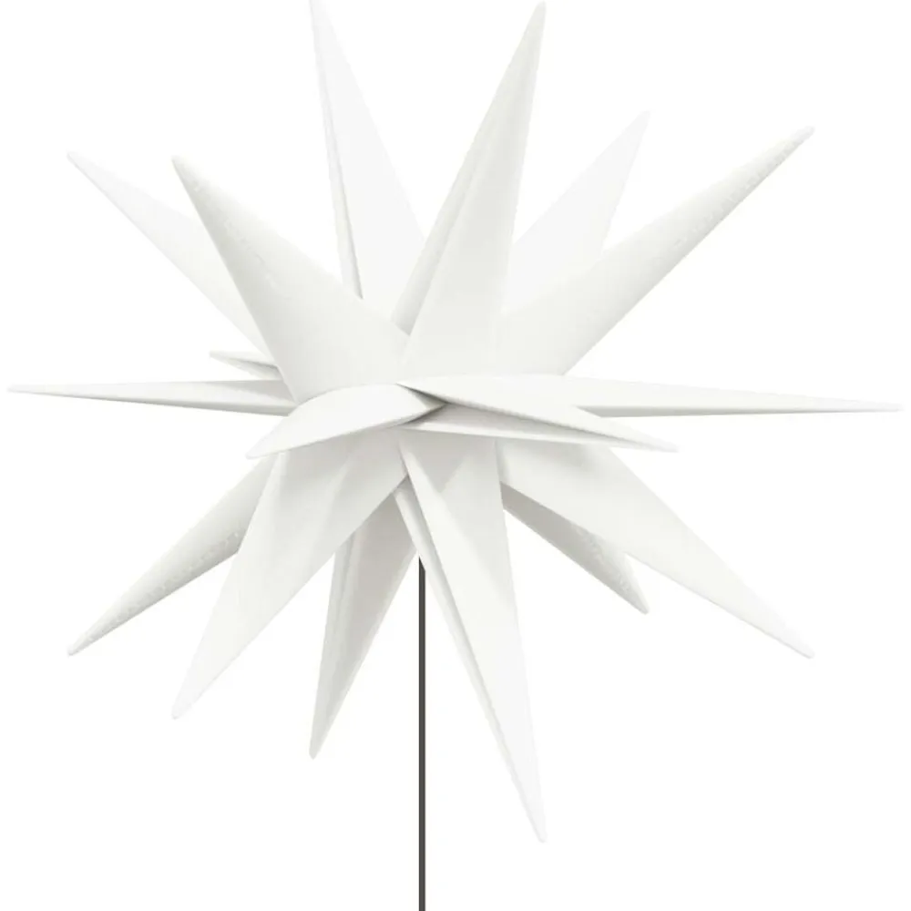 vidaXL Decoración-Lámpara de Navidad LED y estaca de tierra plegable blanca 57 cm