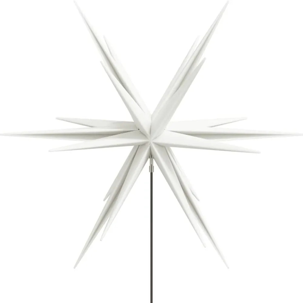 vidaXL Decoración-Lámpara de Navidad LED y estaca de tierra plegable blanca 57 cm