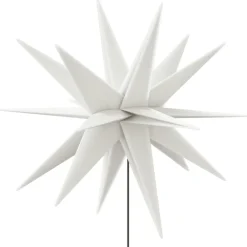vidaXL Decoración-Lámpara de Navidad LED y estaca de tierra plegable blanca 57 cm