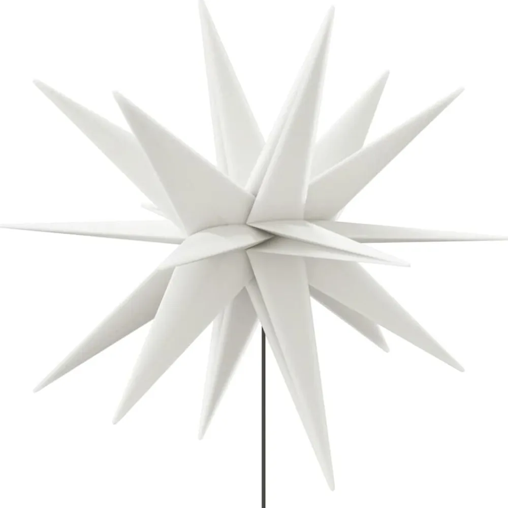 vidaXL Decoración-Lámpara de Navidad LED y estaca de tierra plegable blanca 57 cm