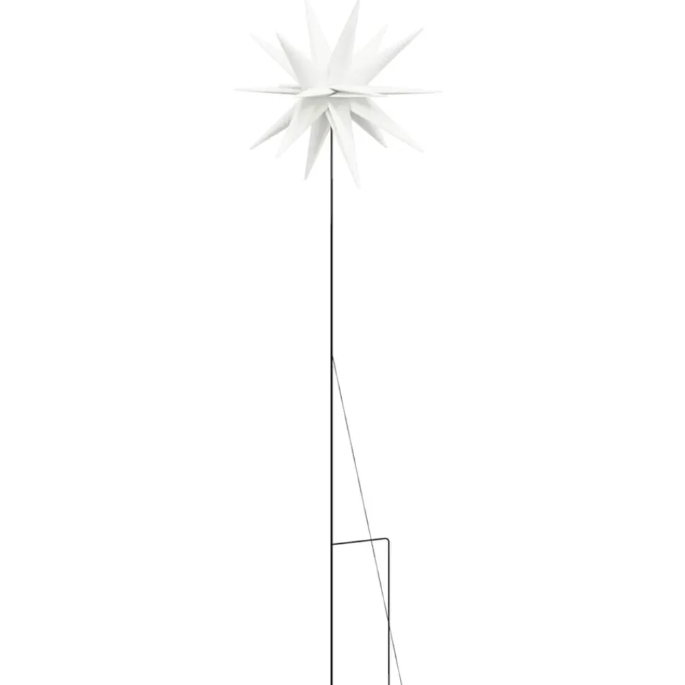 vidaXL Decoración-Lámpara de Navidad LED y estaca de tierra plegable blanca 57 cm