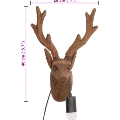 vidaXL Lámpara de pared con forma de animal 25 W E27 28x20x40 cm Online