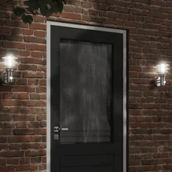 vidaXL Lámpara de pared de exterior con sensor acero inoxidable Plateado Online