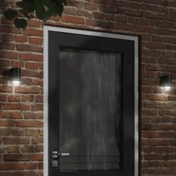 vidaXL Iluminación-Lámpara de pared de exterior aluminio fundido negro
