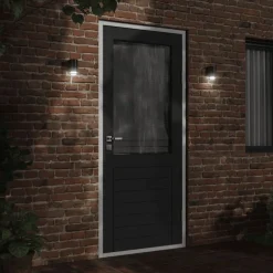 vidaXL Iluminación-Lámpara de pared de exterior aluminio fundido negro