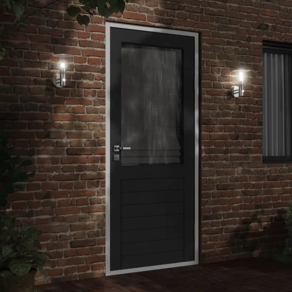 vidaXL Lámpara de pared de exterior con sensor acero inoxidable Plateado