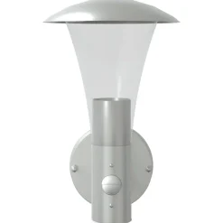 vidaXL Lámpara de pared de exterior con sensor acero inoxidable Plateado