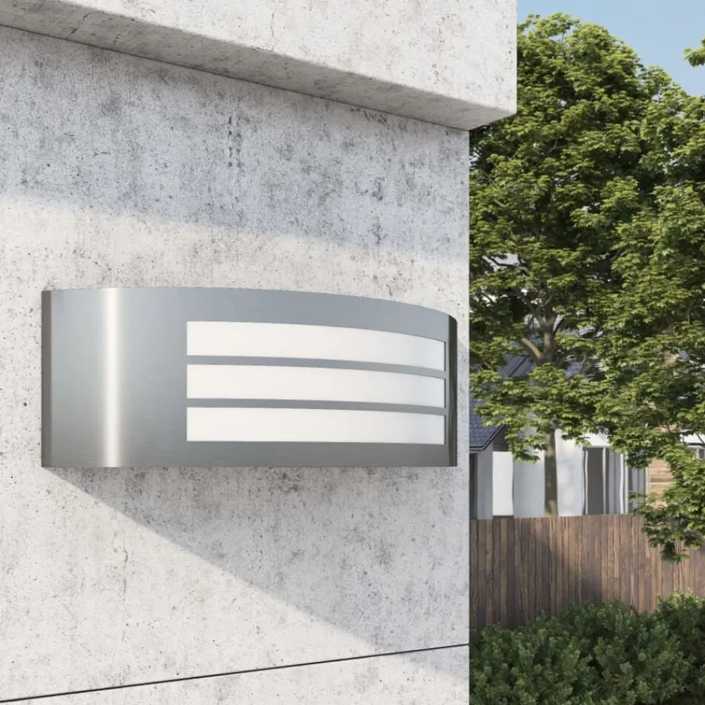 vidaXL Iluminación-Lámpara de pared de exterior acero inoxidable
