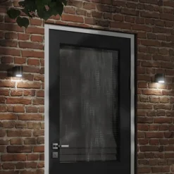 vidaXL Lámpara de pared de exterior aluminio fundido negro