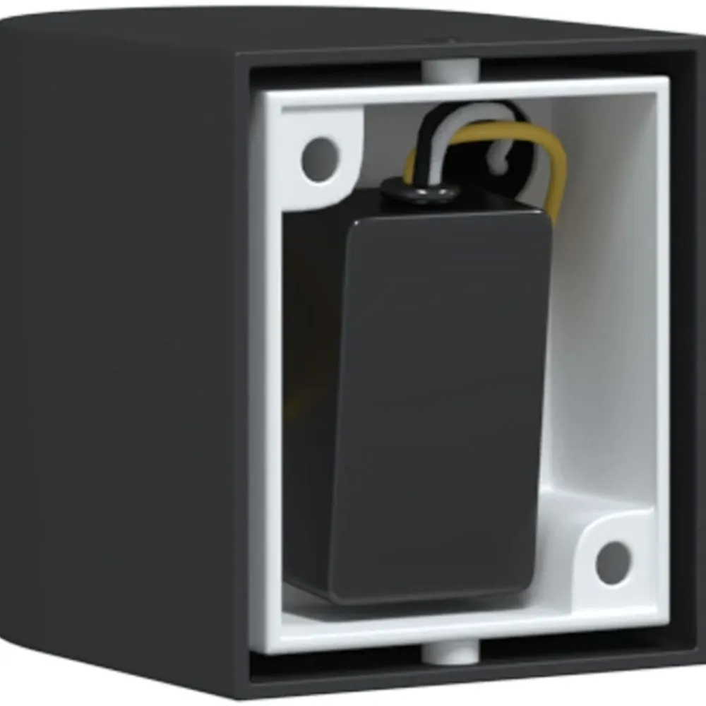 vidaXL Lámpara de pared de exterior aluminio fundido negro