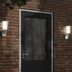 vidaXL Iluminación-Lámpara de pared de exterior con sensor acero inoxidable