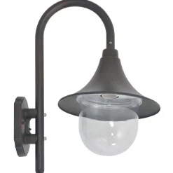 vidaXL Lámpara de pared de jardín aluminio color E27 42 cm Bronce Clearance